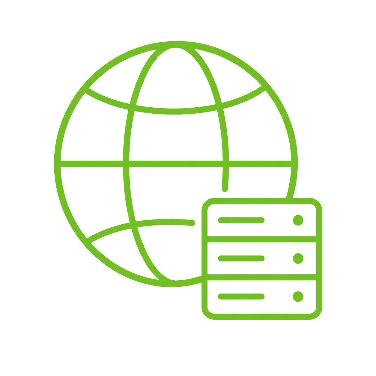 Web Hosting B Globe with server stack